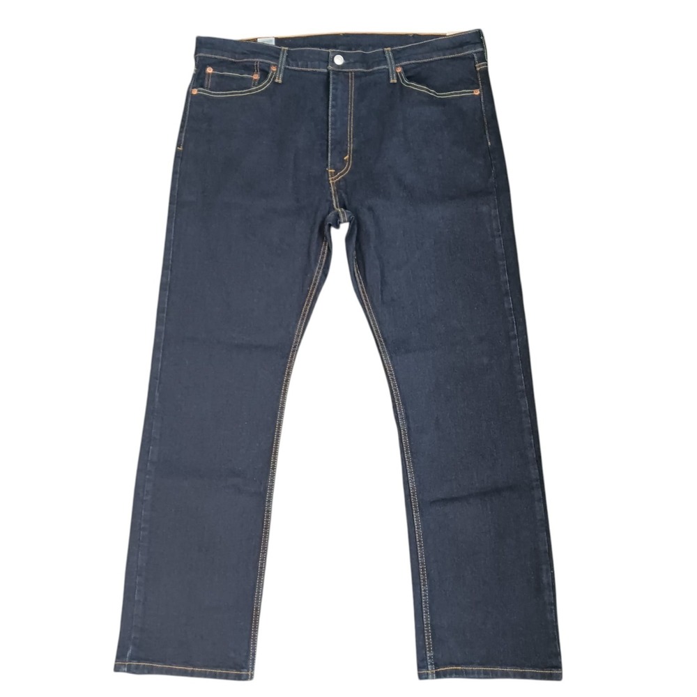 Levi's 513 Slim Straight Mens Jeans Blue Denim‎ Dark Wash Stretch Size 38X30